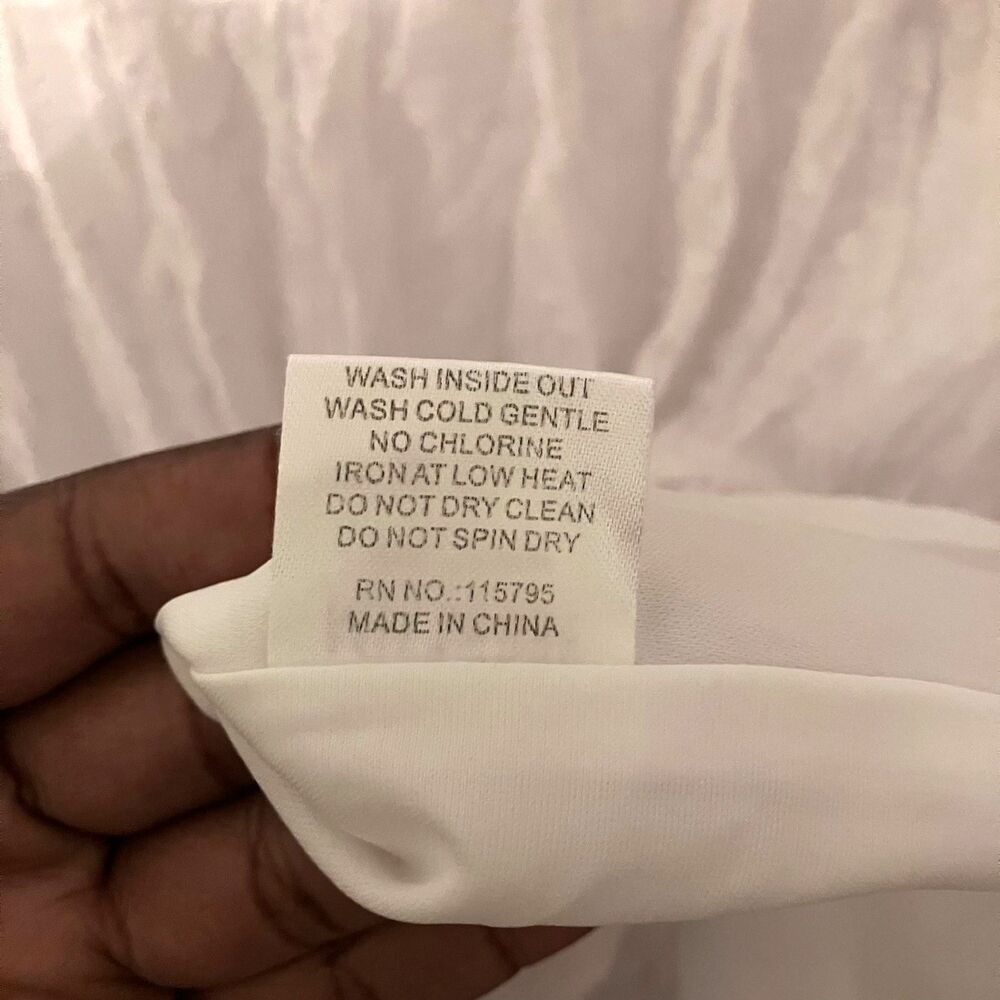 White Tiered Baby Doll Dress L Y2K Boho Romantic Whimsy - Picture 9 of 10